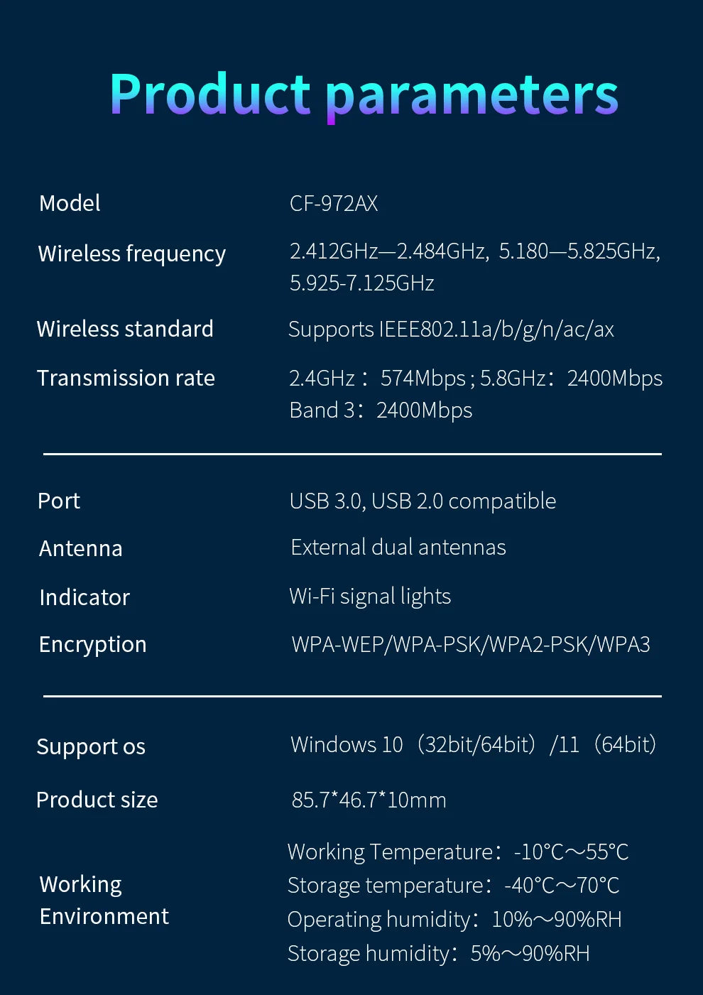 CowLost | comfast-usb-wifi-6-adapter-2-4g-5g-6g-5374mbps-usb3-0-wireless-adaptador |22