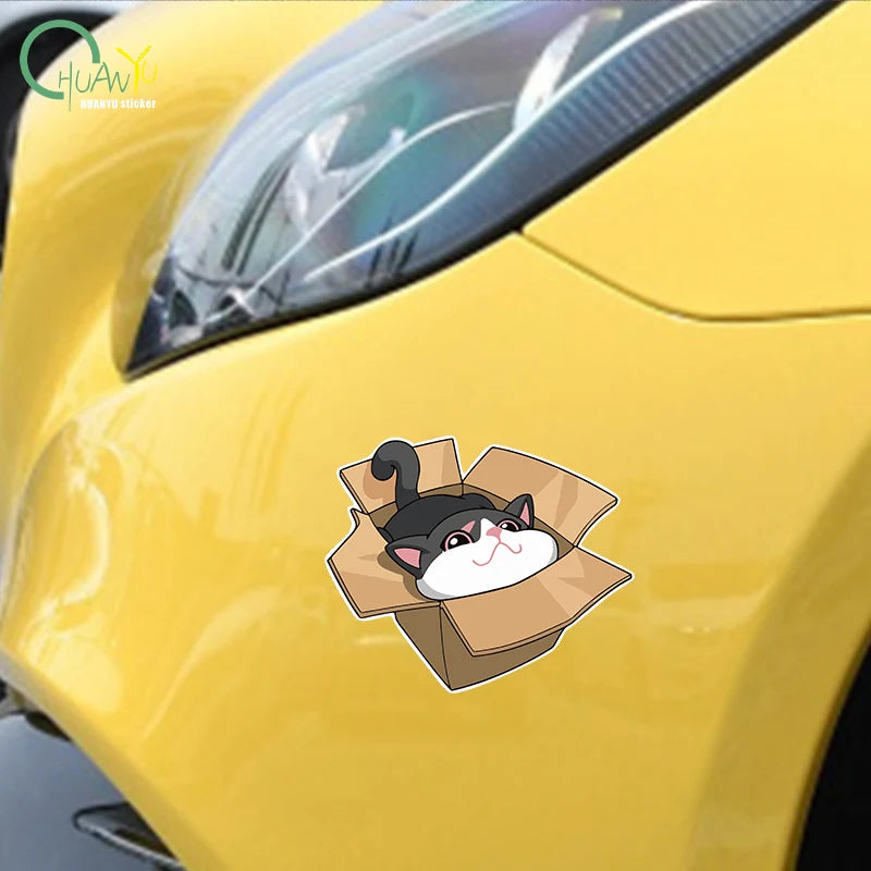 CowLost | box-cat-waterproof-sticker-cute-anime |6