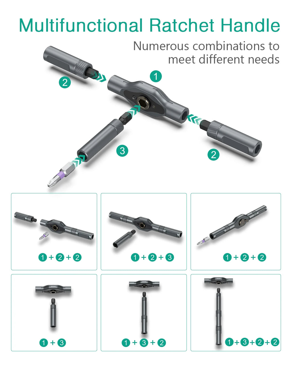ORIA 43-in-1 Magnetic Ratchet Screwdriver Set DIY Repair Tool Kit for Computer, Bicycle, Furniture