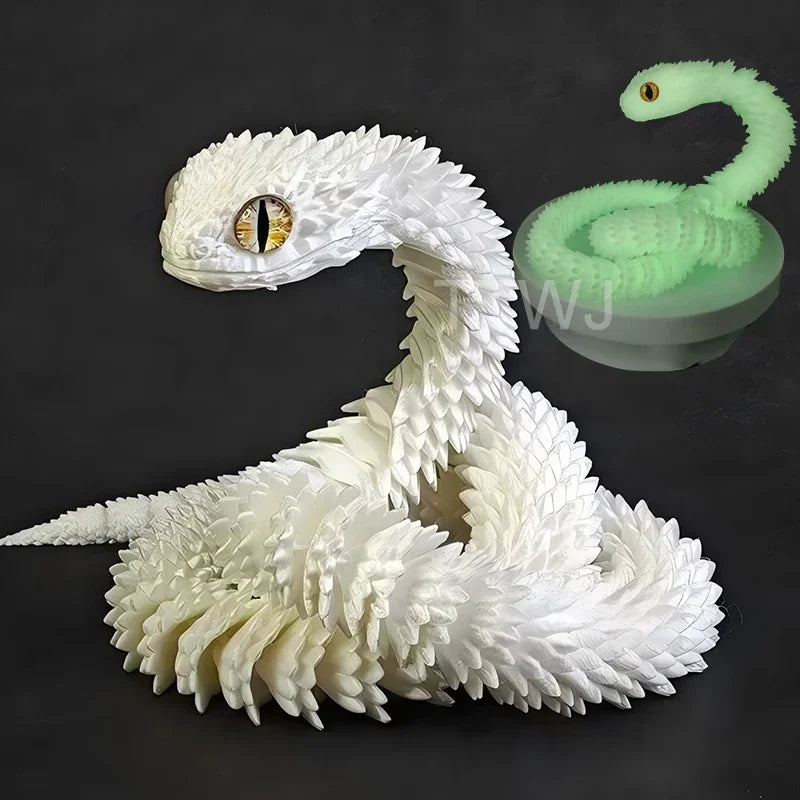 30cm 3D Printed Movable Joint Snake Model Toy for Office Decoration and Kids Gift