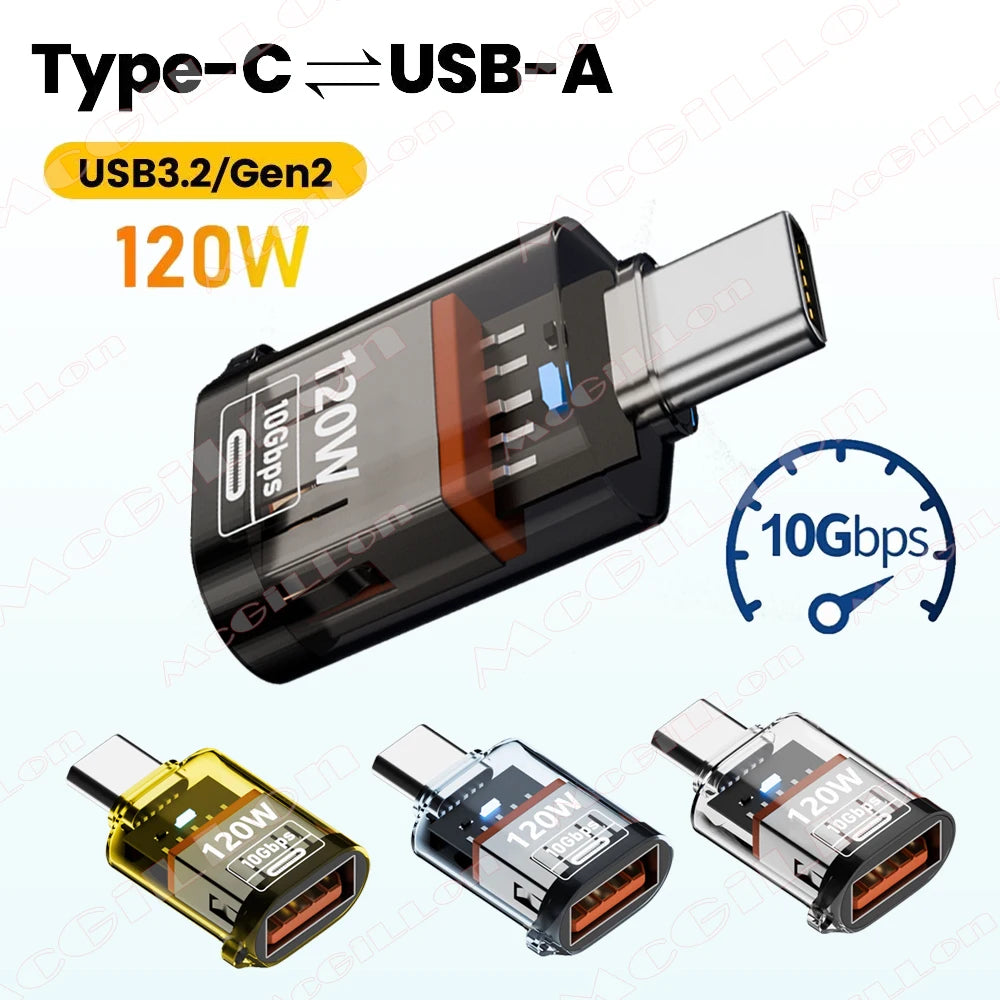 CowLost | product_id-10gbps-usb-3-2-to-type-c-otg-adapter-with-120w-fast-charging-for-xiaomi-samsung-pc-tablet |1