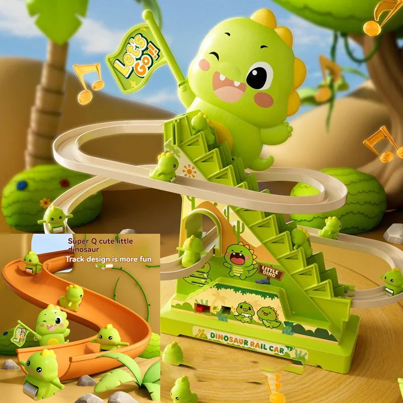 CowLost | product_id-dinosaur-stair-climbing-flashing-lights-music-roller-coaster-track-toy |1