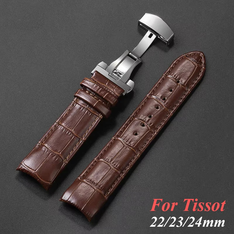 CowLost | product_id-calfskin-leather-watch-band-for-tissot-t035-with-butterfly-buckle-22-24mm |8