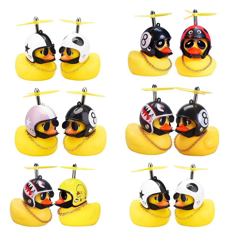 CowLost | product_id-2pc-yellow-car-duck-with-helmet-propeller-windbreaker-interior-decoration-without-light |1