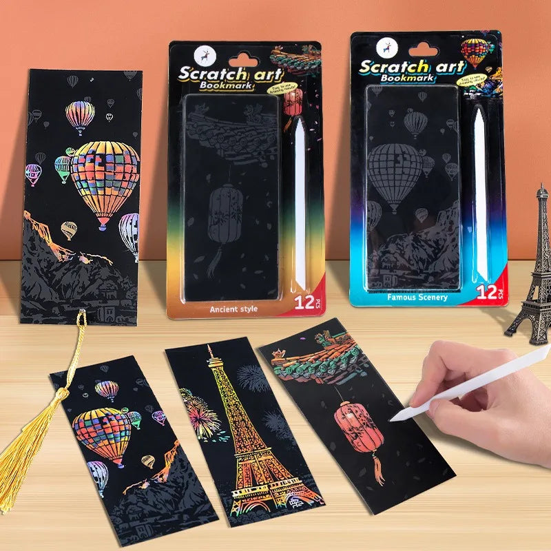 CowLost | product_id-12-piece-diy-scratch-painting-set-featuring-world-famous-architectural-night-scenes |1