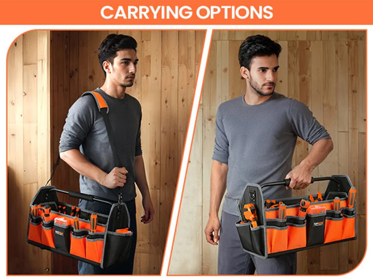CowLost | product_id-electrician-tool-bag-with-17-pockets-steel-handle-removable-shoulder-strap |11