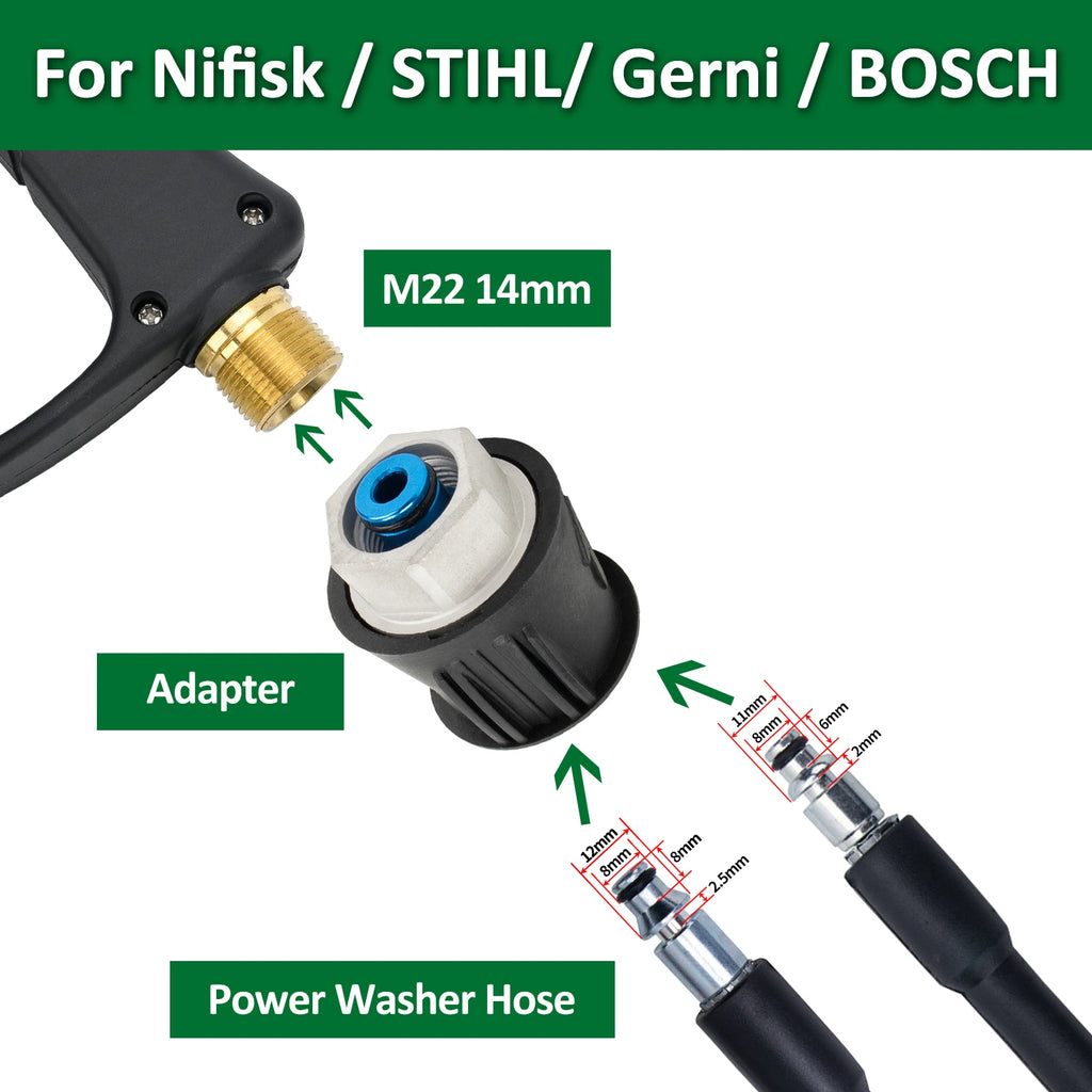 CowLost | pressure-washer-water-gun-with-car-cleaning-hose-connector-for-karcher-nilfisk-parkside-bosch |16