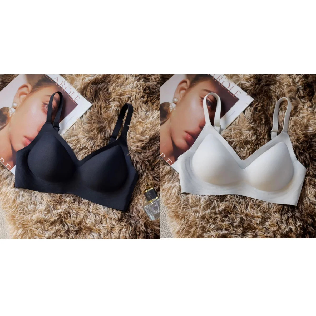 CowLost | product_id-2pcs-womens-seamless-padded-wireless-bras-with-adjustable-straps-back-closure |16