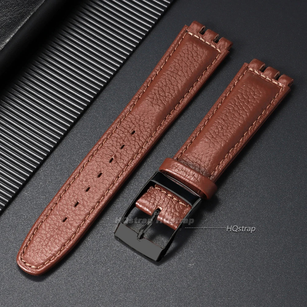 CowLost | product_id-17mm-waterproof-leather-sport-watch-strap-for-swatch-with-metal-pin-buckle |17