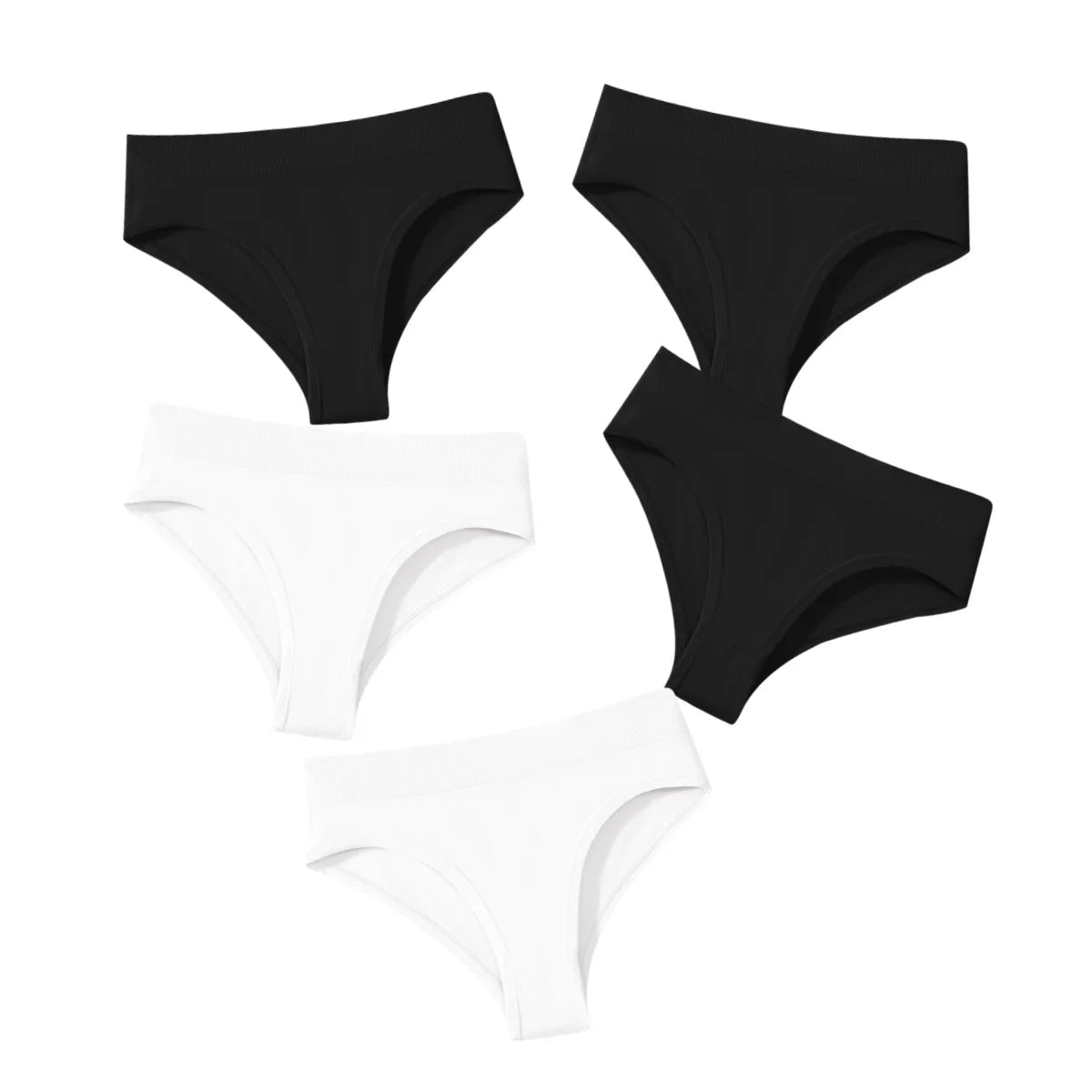 CowLost | product_id-5pcs-high-rise-seamless-womens-solid-color-briefs-s-xxxl |10