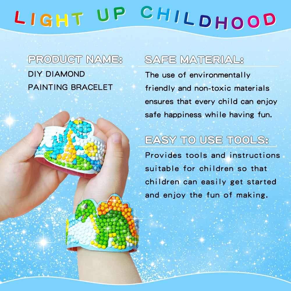 CowLost | product_id-diy-childrens-diamond-drawing-bracelet-kit-with-eva-wristband-gift |4
