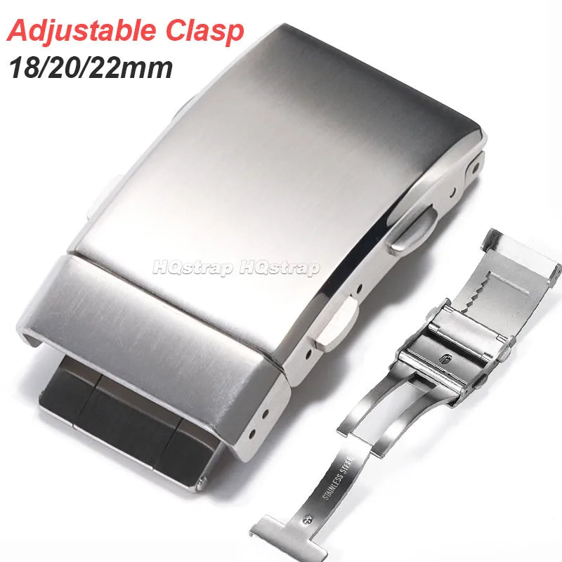 CowLost | watch-clasp-18mm-20mm-22mm-replacement-stainless-steel-deployment-watch-buckle-high-quality-silver-folding-safety-clasps-button |1