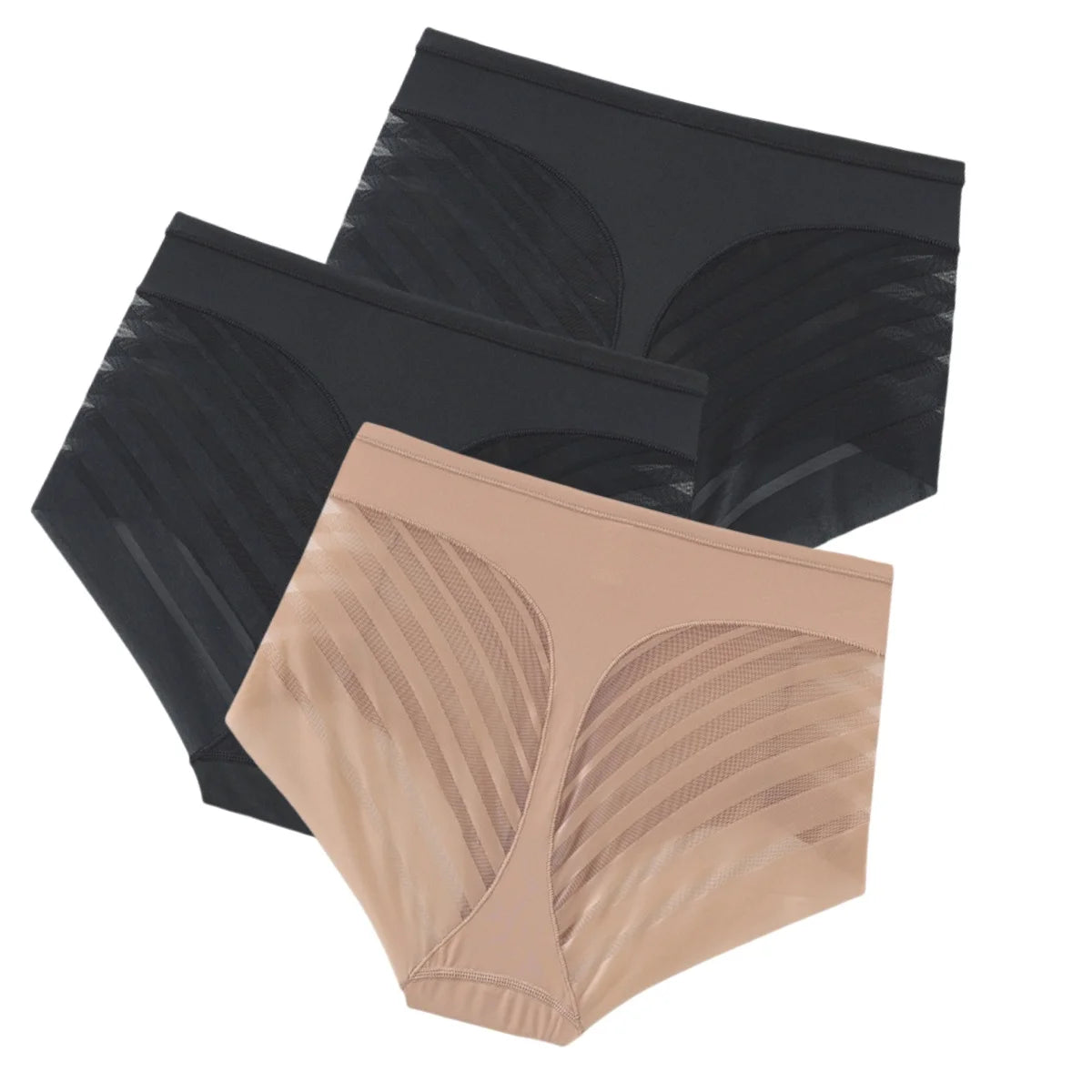 CowLost | product_id-3pcs-women-s-mid-rise-plus-size-mesh-back-shaping-briefs-m-3xl-slimming-underwear |10