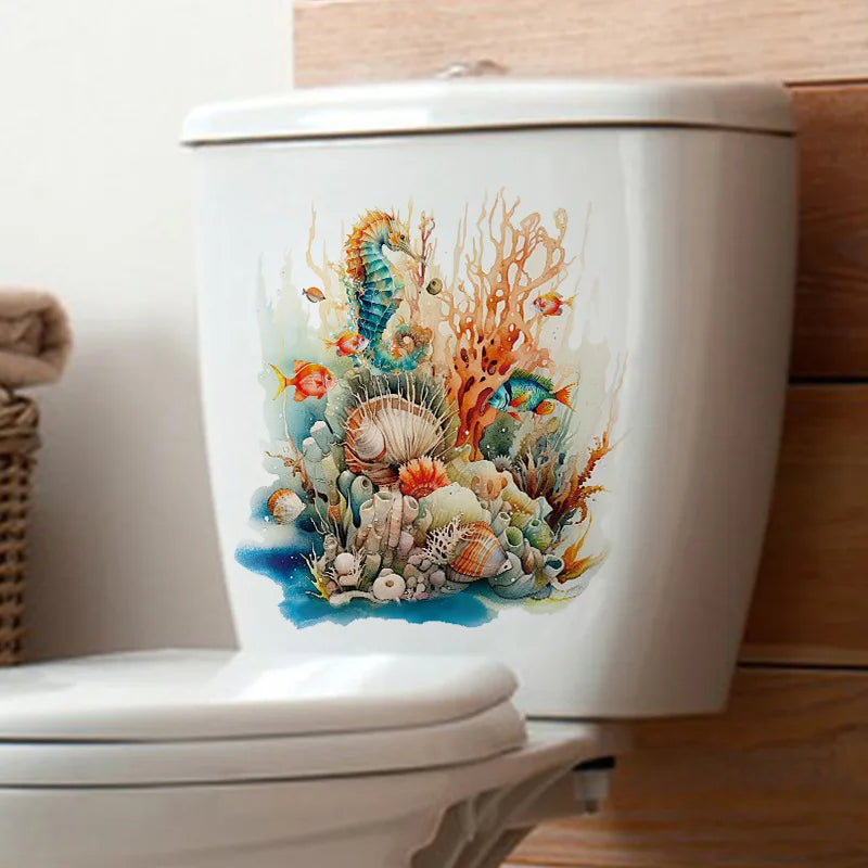 1pc Creative 3D Cracked Animal Dog Toilet Sticker