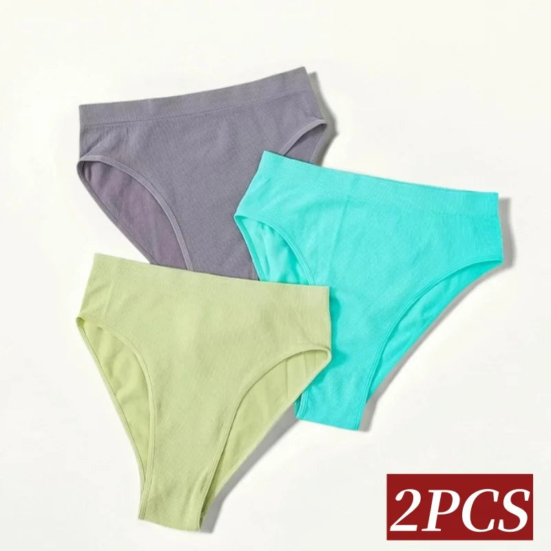 CowLost | product_id-2-pack-seamless-high-waist-womens-briefs-high-leg-solid-panties-s-l |2