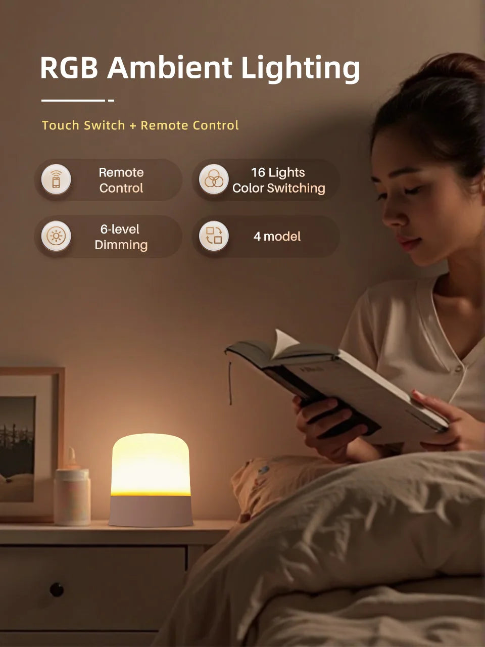 CowLost | product_id-ggbingo-rechargeable-touch-rgb-dimmable-night-light-with-remote-for-bedroom-and-living-room |7