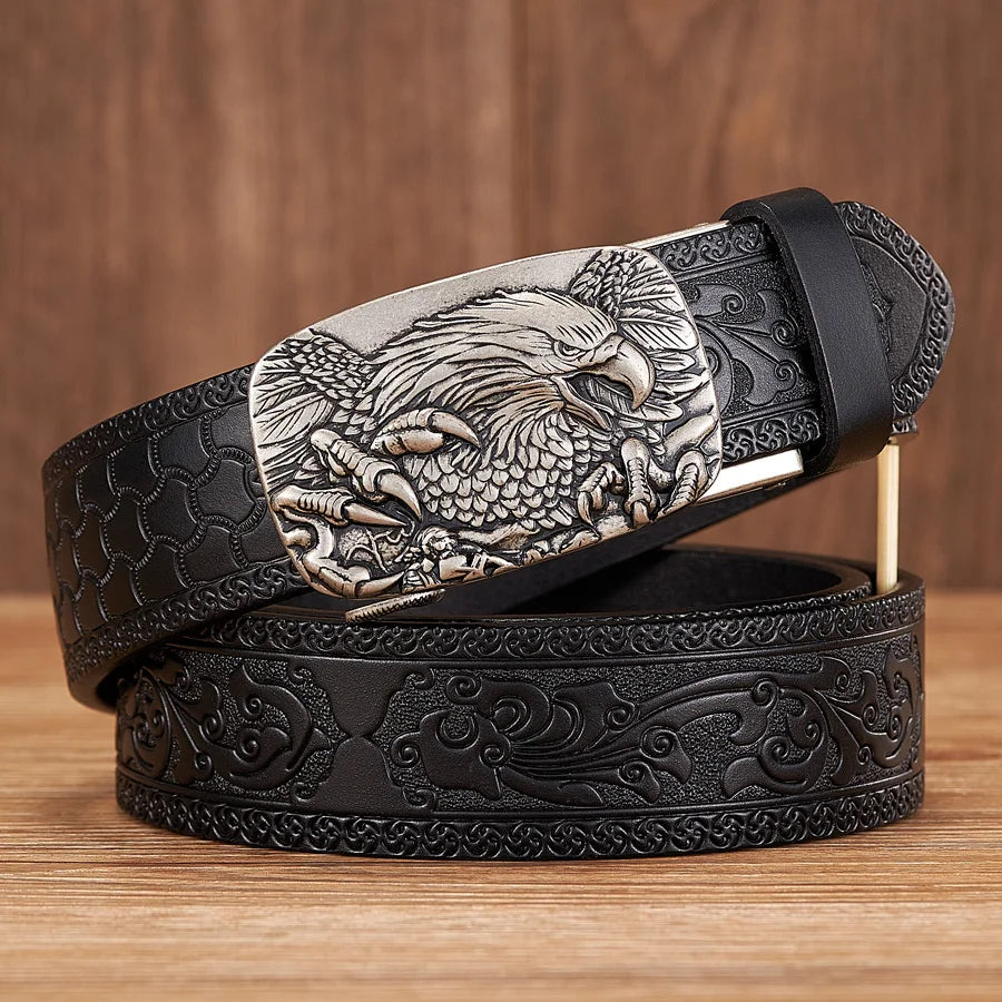 CowLost | 3-5cm-eagle-automatic-buckle-belt-emboss |9