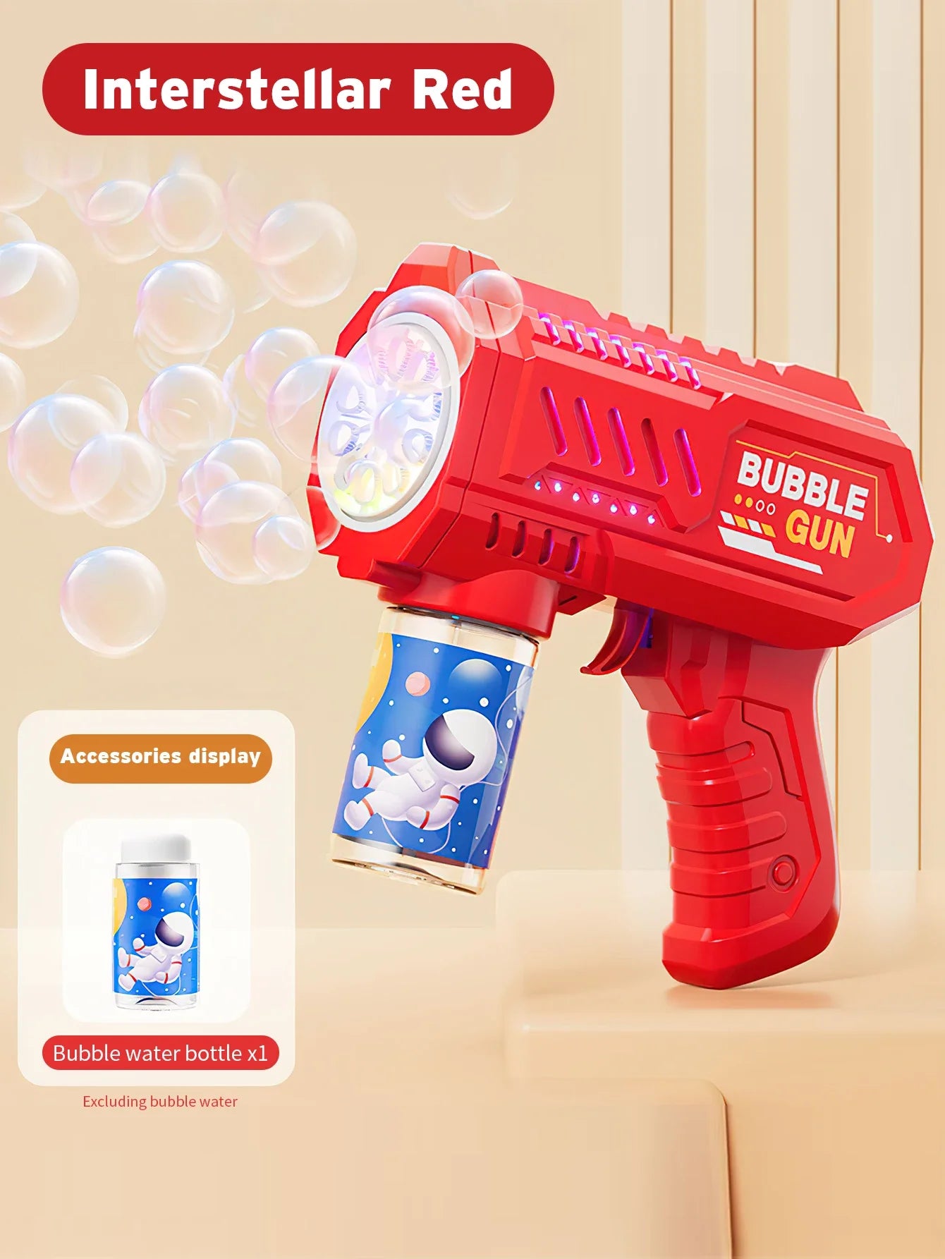 Automatic Bubble Gun Rocket Blower with Bubble Liquid Toy for Kids Outdoor Beach Gifts