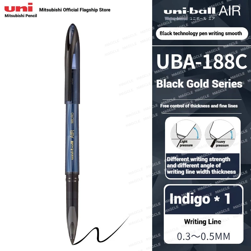 CowLost | product_id-uni-ball-air-uba-188-black-gold-series-gel-pen-quick-dry-high-end-office-pen |34