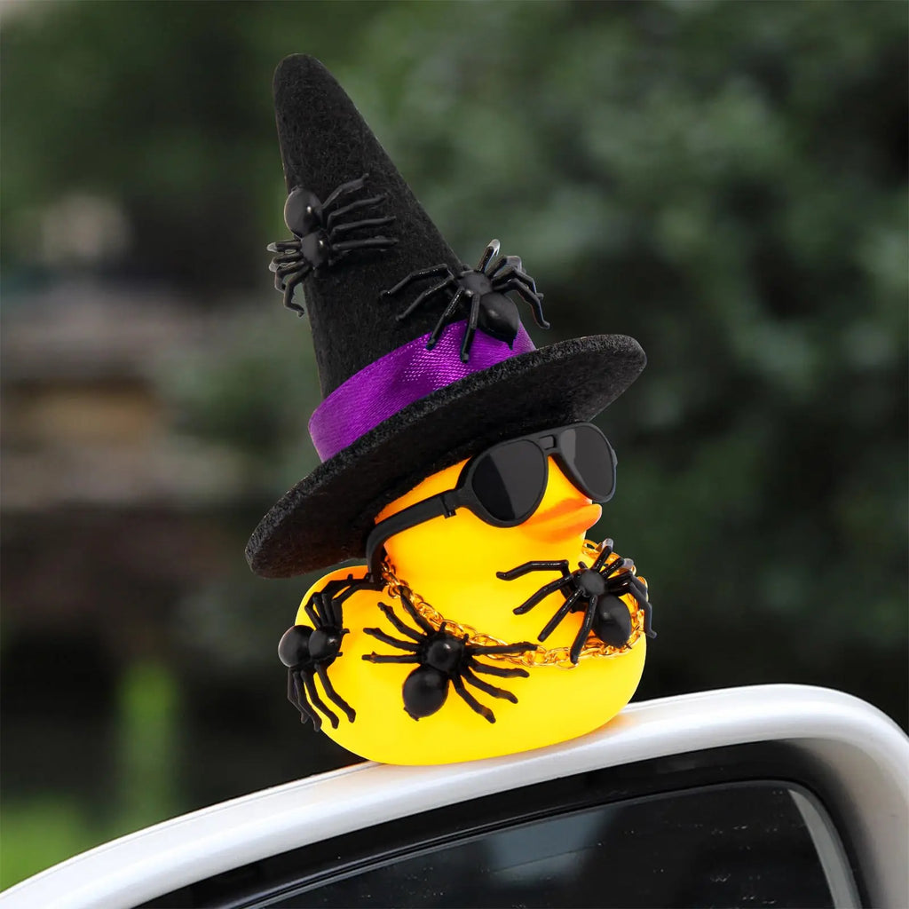 CowLost | product_id-halloween-spider-cowboy-rubber-duck-car-dashboard-office-desk-decoration |2