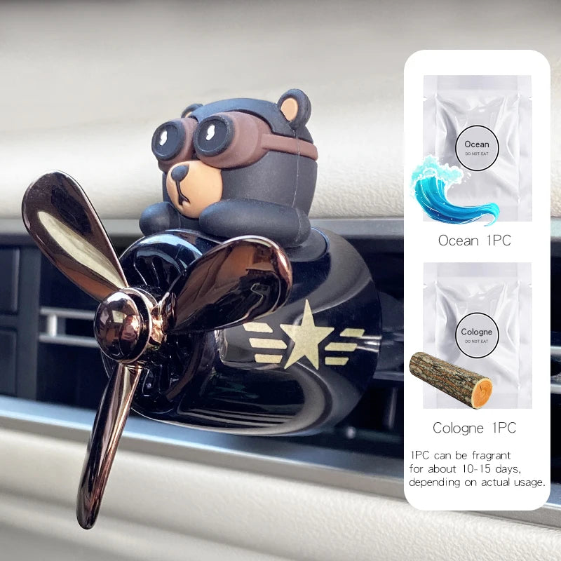 CowLost | product_id-rotating-pilot-bear-car-air-freshener-vent-clip-ocean-scent-diffuser |28