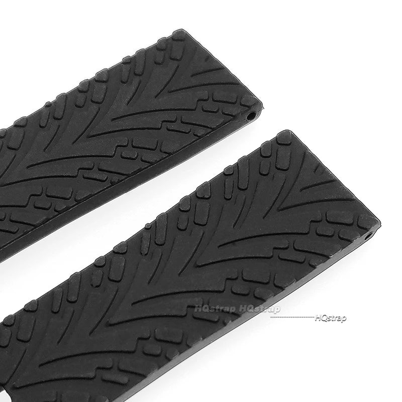 Waterproof Silicone Watch Strap 14+9cm Extended Length for Rolex & Seiko 20/22mm Wristband