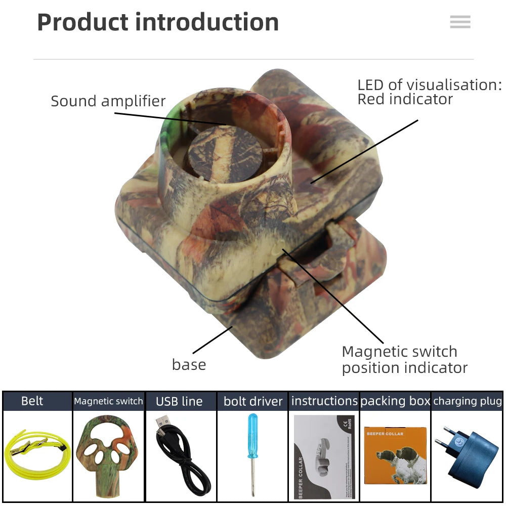 Rechargeable Waterproof Hunting Dog Beeper Training Collar