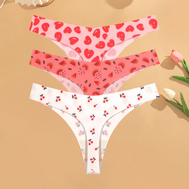 CowLost | activewear-pants-3pcs-womens-ice-silk-seamless-low-waist-leopard-thongs |35