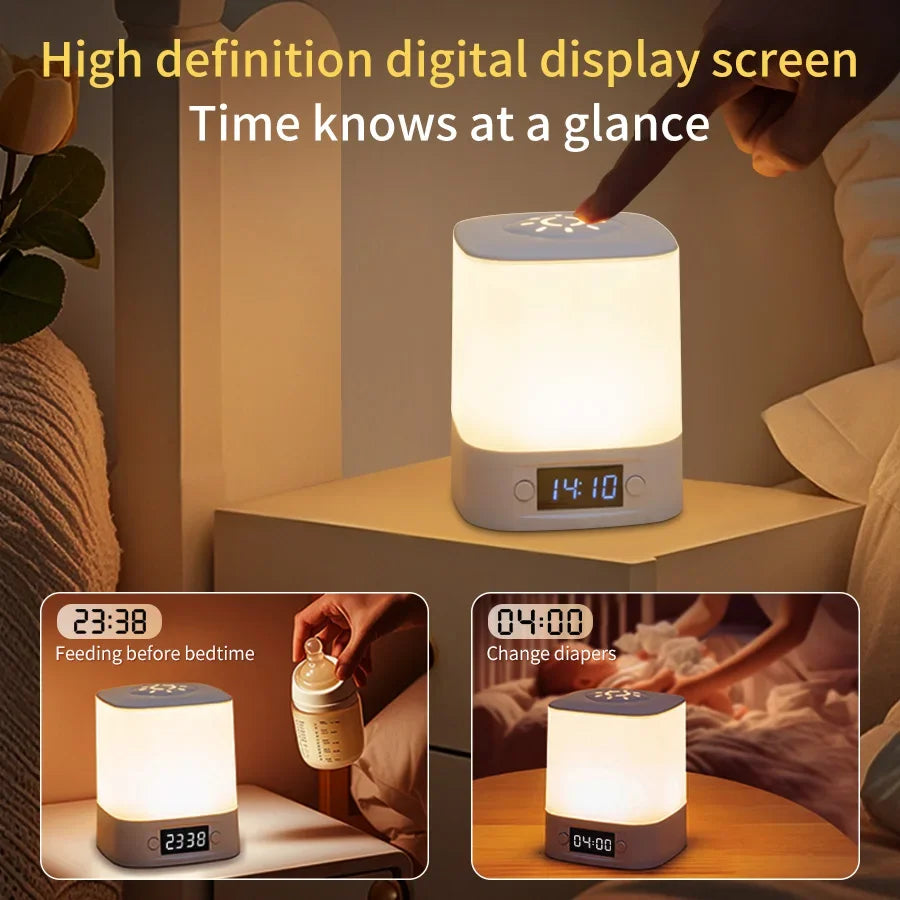 CowLost | product_id-rechargeable-touch-dimmable-led-night-lamp-with-remote-and-clock-display-eye-protection |4