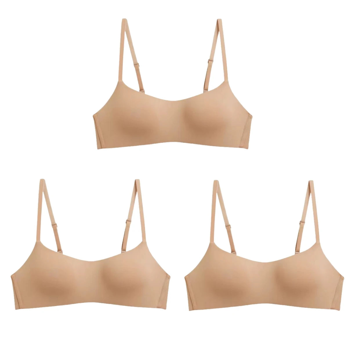 CowLost | product_id-3pcs-seamless-wire-free-1-2-cup-push-up-bras-with-back-closure-for-women |12
