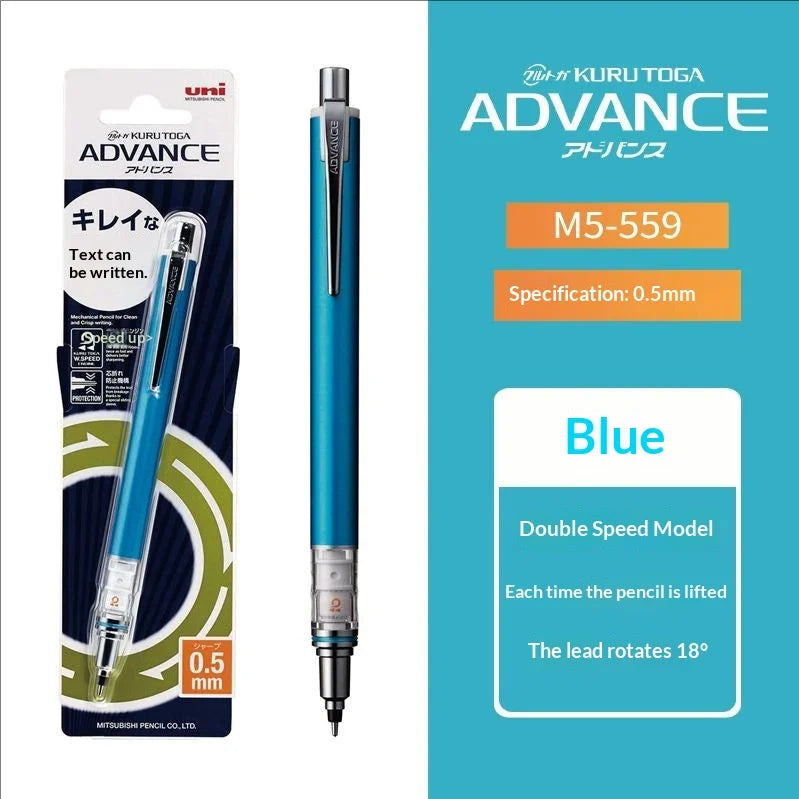 CowLost | product_id-uni-kuru-toga-advance-black-tech-mechanical-pencil-0-5mm-double-speed-auto-rotation-anti-break-lead |21