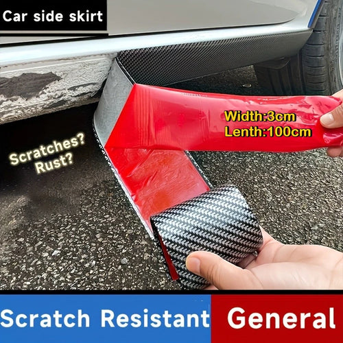 CowLost | vehicle-parts-accessories-3x100cm-universal-carbon-fiber-pattern-car-side-skirts-protector |1