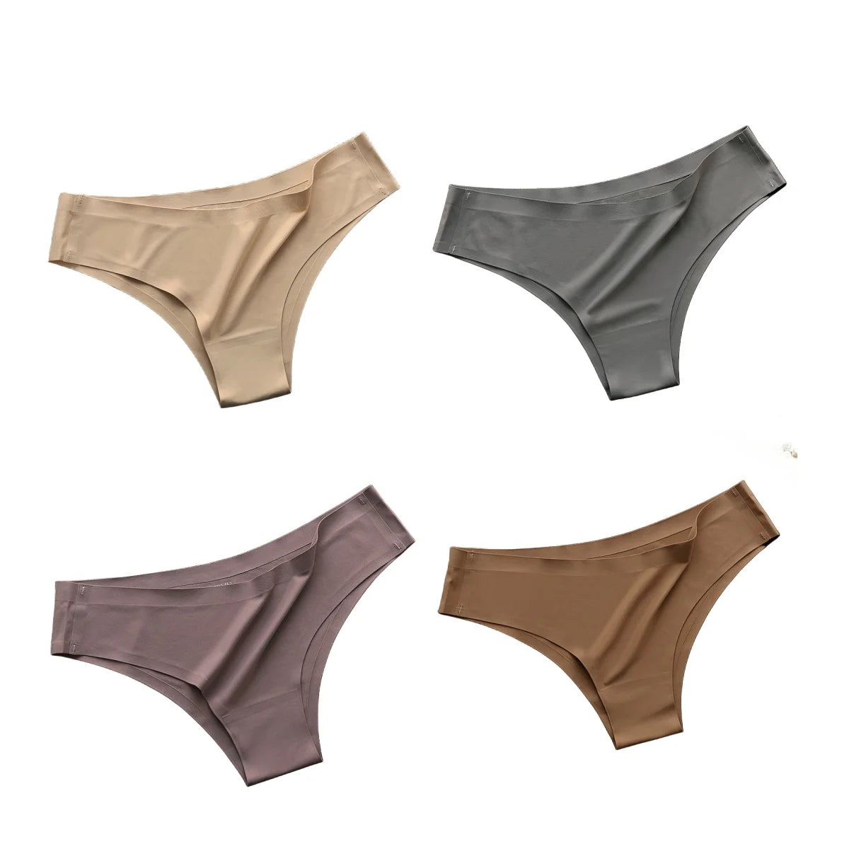 CowLost | product_id-4pcs-women-s-ice-silk-low-rise-brazilian-briefs-soft-breathable-panties-m-xl |38