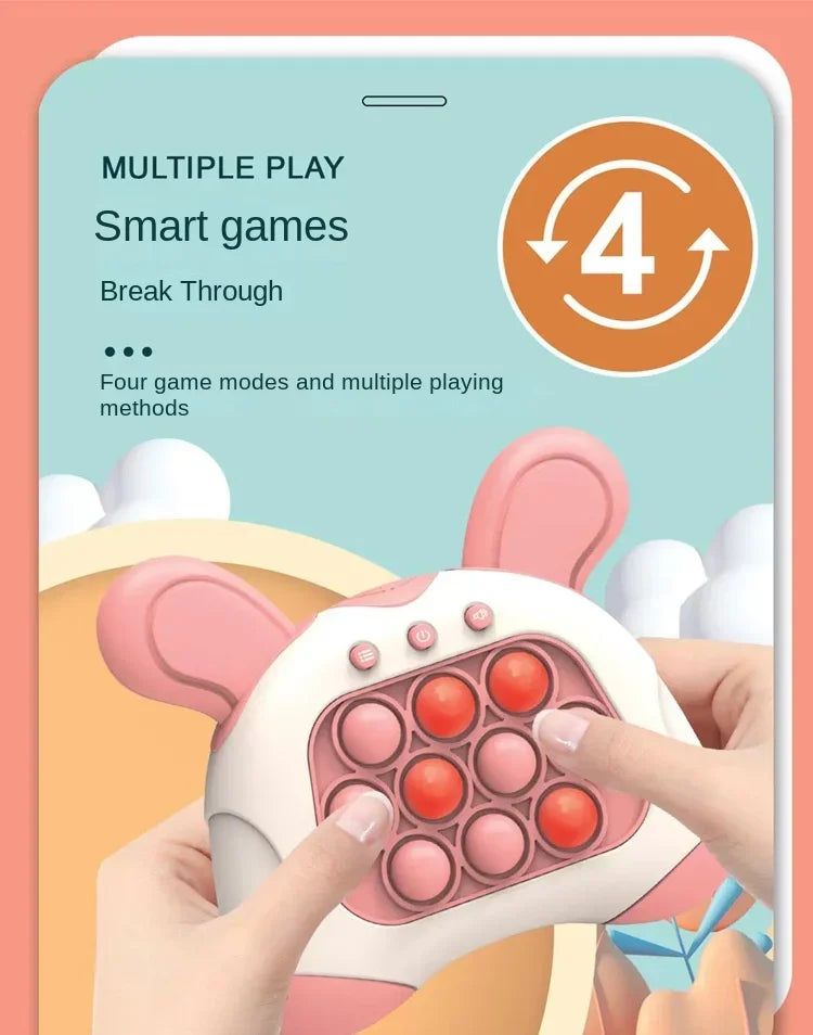 Children's Quick Push Pop Light-Up Electronic Bubble Whack-a-Mouse Game Toy Decompress Christmas Gift