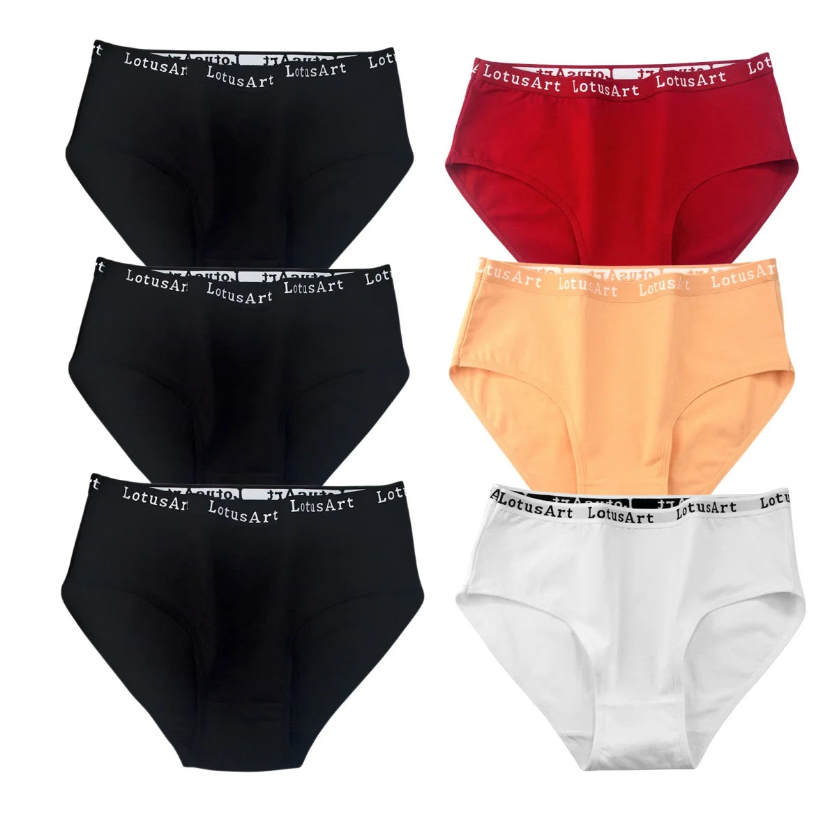 CowLost | product_id-6pcs-women-s-high-rise-seamless-cotton-briefs-m-2xl-solid-colors |12