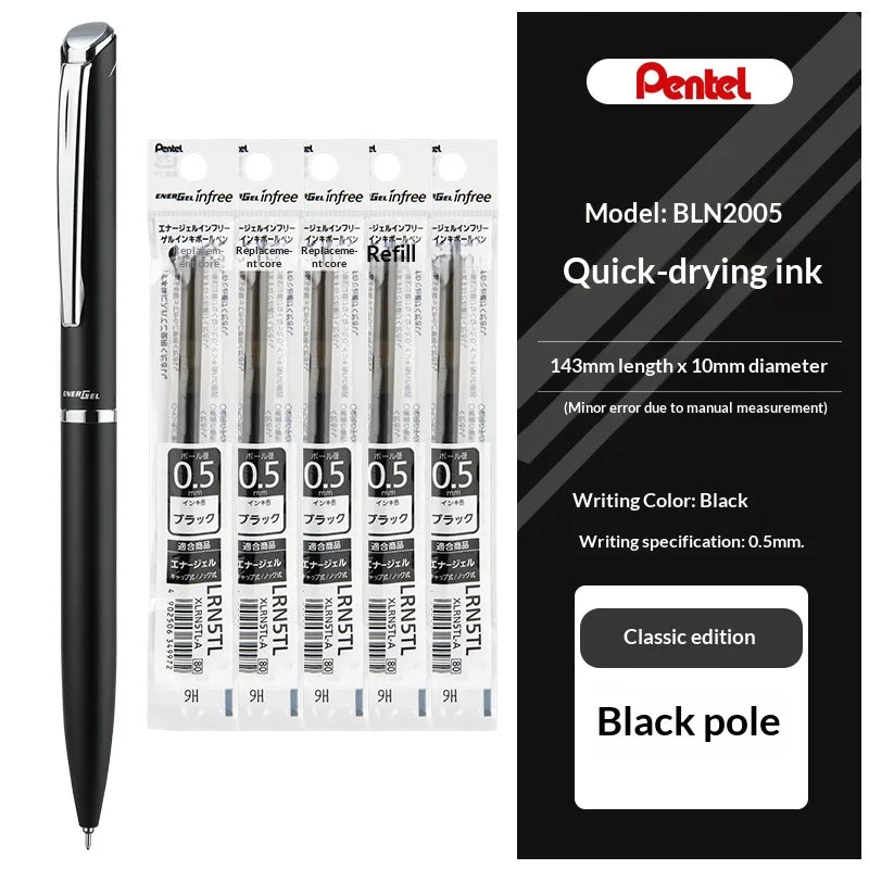 CowLost | product_id-pentel-bln2005-all-metal-gel-pen-low-center-gravity-assorted-colors-black-ink-rotary-signing-pen-for-meetings-and-planning |19