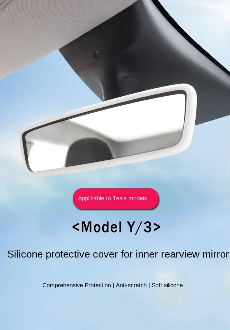 CowLost | product_id-3pcs-silicone-rearview-mirror-protectors-for-tesla-model-3-y-interior-mouldings-black-white-pink-grey |7