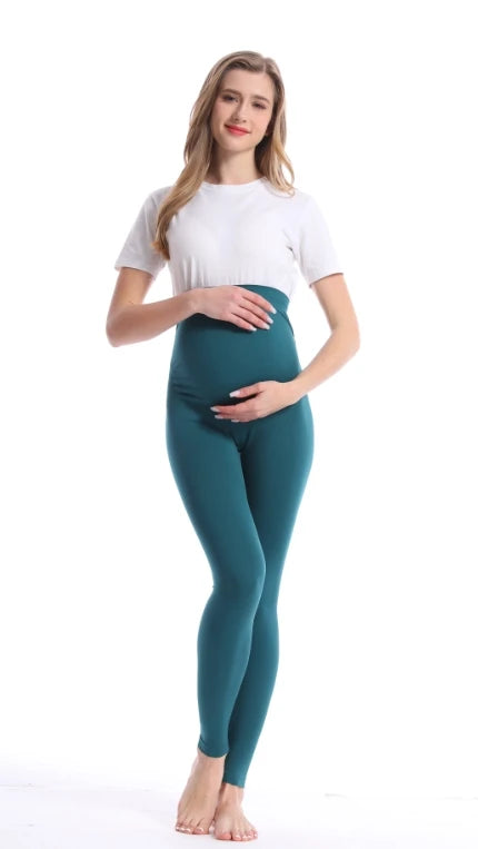 CowLost | product_id-high-waist-maternity-leggings-with-belly-support-skinny-knit-pants |25