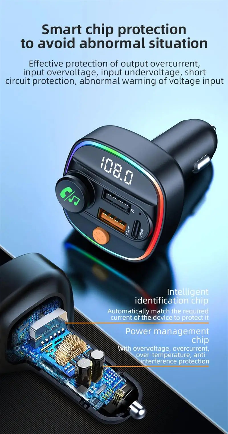 CowLost | product_id-pd30w-fast-charger-bluetooth-5-3-fm-transmitter-handsfree-car-aux-mp3-player-with-adapter |12