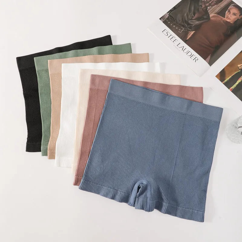 CowLost | product_id-women-s-seamless-ribbed-mid-rise-boyshort-sports-underwear-breathable-panties |9