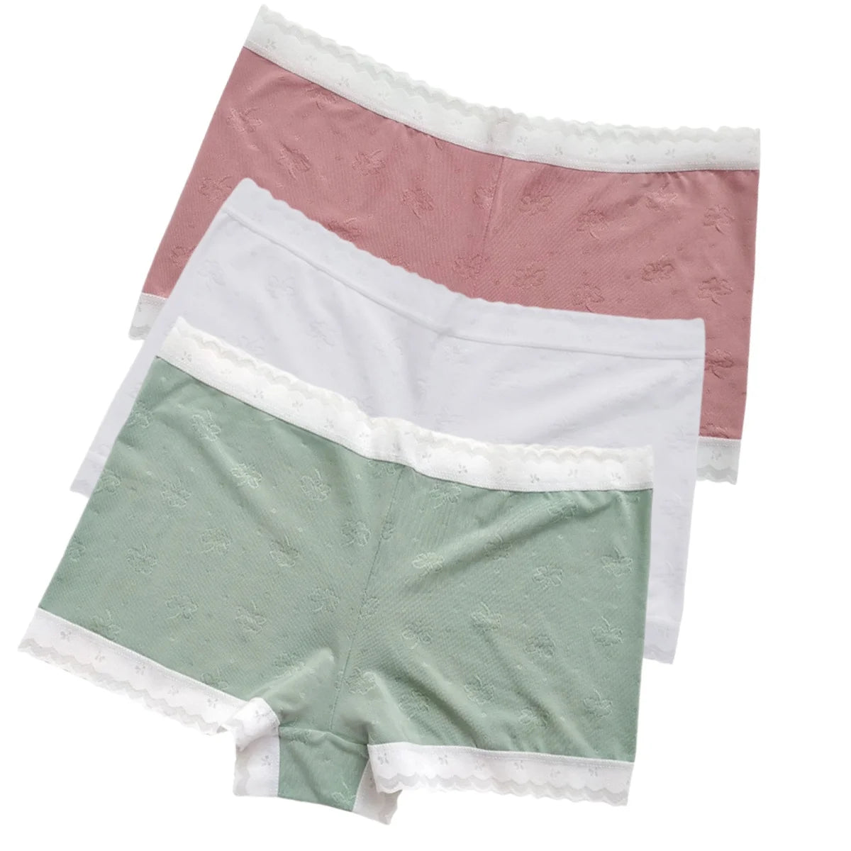 CowLost | product_id-3pcs-women-low-waist-lace-ice-silk-boyshort-panties-m-xl |17