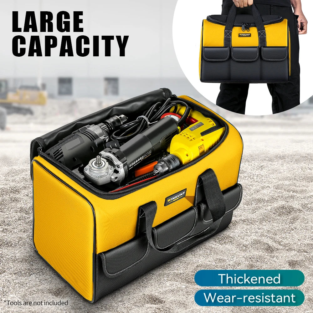 CowLost | product_id-17-inch-large-tool-bag-with-6-exterior-pockets-for-electricians-and-diy-enthusiasts |6