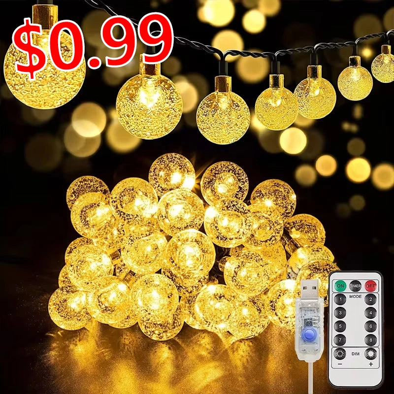 CowLost | led-light-bulbs-product_id-solar-100-led-crystal-globe-string-lights-ip65-waterproof-8-modes-for-outdoor-garden-patio-party |8