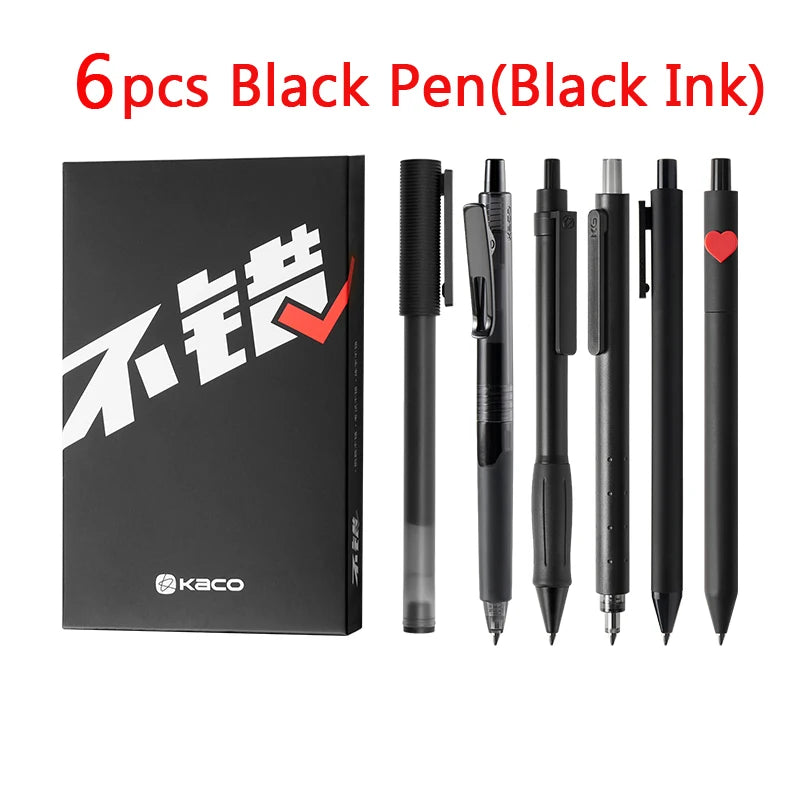 CowLost | product_id-6pcs-kaco-good-gel-pen-set-0-5mm-black-ink-press-high-capacity-for-students |8