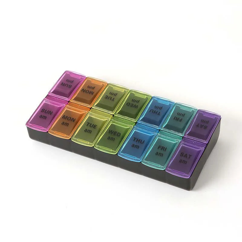 CowLost | product_id-7-day-portable-pill-organizer-with-14-compartments-medicine-storage-box |11