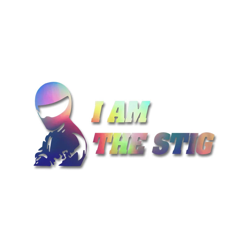 CowLost | i-am-the-stig-creative-text-fun-pattern-racing-rider-sticker |7