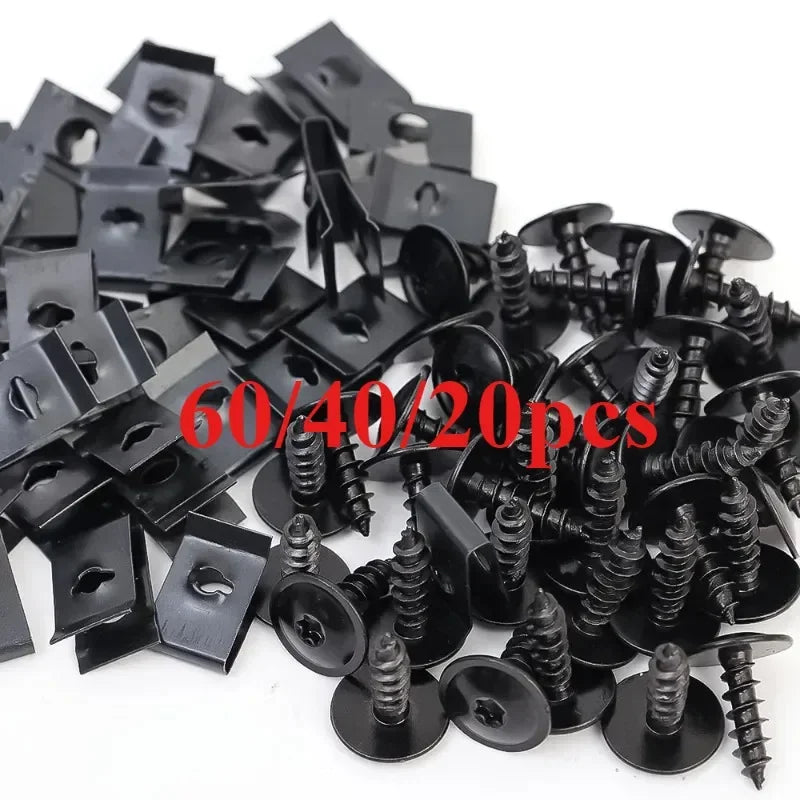 CowLost | product_id-60-40-20pcs-car-motorcycle-metal-u-type-screw-tapping-clips-with-anti-rust-buckles |6