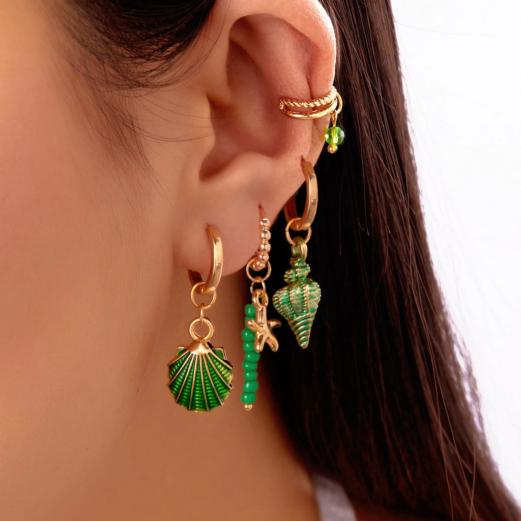CowLost | 4pcs-colorful-shell-conch-earrings-set-for-women |1