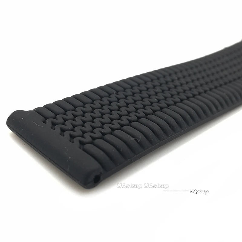 CowLost | product_id-black-silicone-sport-watchband-20mm-24mm-with-tire-pattern-folding-buckle-waterproof-universal-strap |5