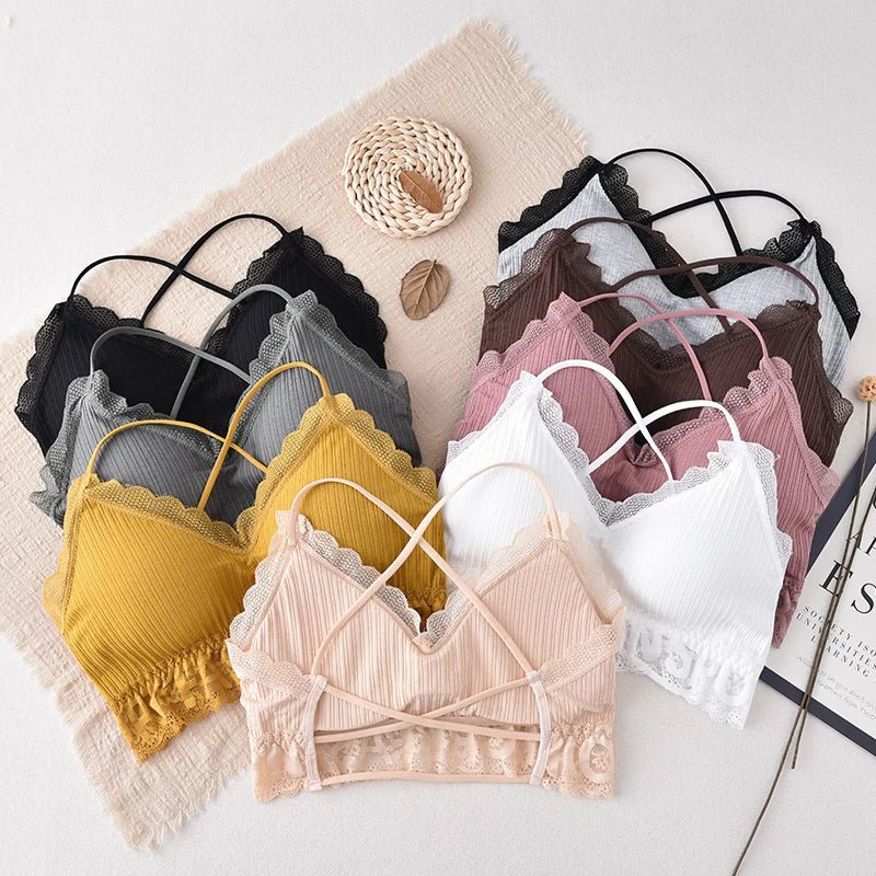 CowLost | product_id-women-s-lace-seamless-wire-free-bralette-crop-top-with-removable-pads |5